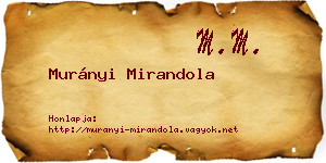 Murányi Mirandola névjegykártya